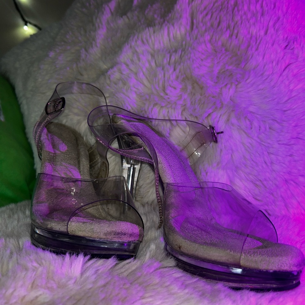 WELL WORN Womens Pleaser Stripper Heel - Clear Sandal Size 7